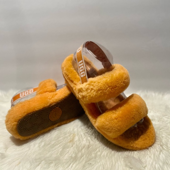 UGG Orange Fluffy Sandals - Picture 2 of 8